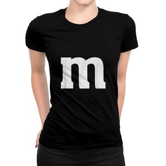 Letter M Lower Case Alphabet Matching Lazy Halloween Costume Women T-shirt | Mazezy