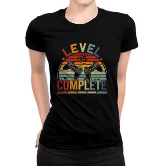 Level 15 Complete Retro Video Gamer Couple 15Th Anniversary Women T-shirt | Mazezy