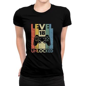 Level 18 Unlocked Boys 18th Birthday 18 Year Old Gamer Boys Women T-shirt - Seseable