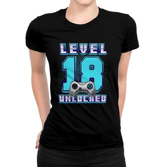 Level 18 Unlocked Video Game 18Th Birthday Gamer Boys Women T-shirt | Mazezy