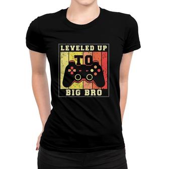 Leveled Up To Big Bro 2022 Brother Baby Announcement Sibling Women T-shirt | Mazezy
