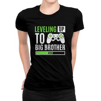 Leveling Up To Big Brother Gaming Baby Gender Announcement Women T-shirt | Mazezy