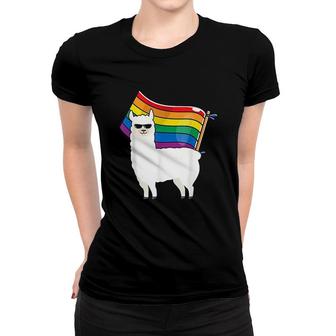Lgbt Flag Llama Gay Pride Women T-shirt | Mazezy