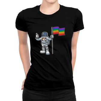 Lgbt Pride Rainbow Flag Funny 4Th Of July Astronaut Boy Kids Women T-shirt | Mazezy