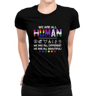 Lgbt We Are All Human Women T-shirt | Mazezy