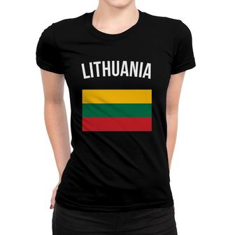Lithuania Lithuanian Flag Tee Pride Travel Souvenir Women T-shirt | Mazezy