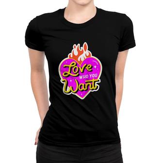 Love Who You Want Pride Month Lgbt Raglan Baseball Tee Women T-shirt | Mazezy