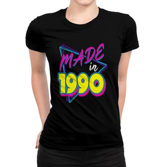 Made In 1990 32Nd Birthday Retro 32 Years Old Vintage Party Women T-shirt | Mazezy