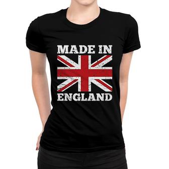 Made In England United Kingdom Flag Union Jack Novelty Gift Women T-shirt | Mazezy
