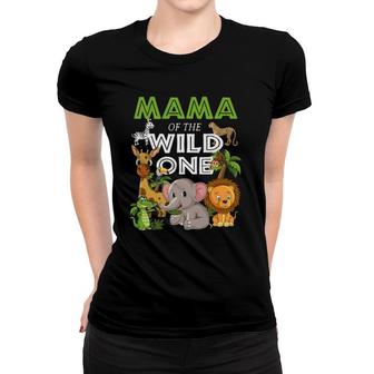 Mama Of The Wild One Zoo Birthday Safari Jungle Animal Women T-shirt | Mazezy