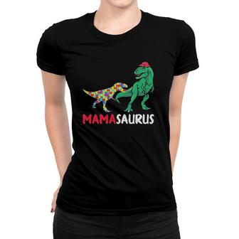 Mamasaurus Mama Dinosaur Autism Awareness Gift Women T-shirt | Mazezy