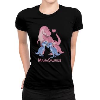 Mamasaurusrex Mother & 3 Cute Baby Boy & Girl Dinosaurs Women T-shirt | Mazezy UK