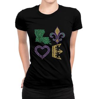 Mardi Gras I Love Mardi Gras Distressed Gift Women T-shirt - Thegiftio UK