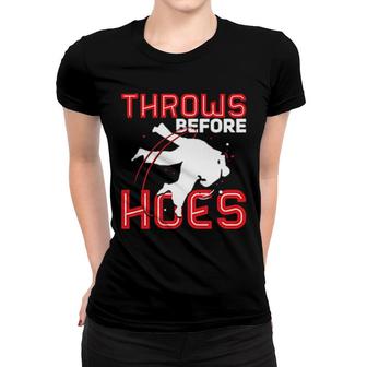 Martial Arts Karate Throws Before Hoes Women T-shirt | Mazezy