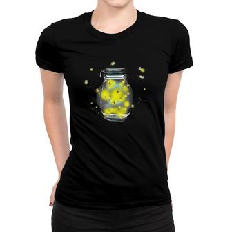 Mason Jar Fireflies Insect Lover Gift Women T-shirt | Mazezy