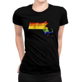 Massachusetts Lgbt Gay Pride - Rainbow Flag Women T-shirt | Mazezy
