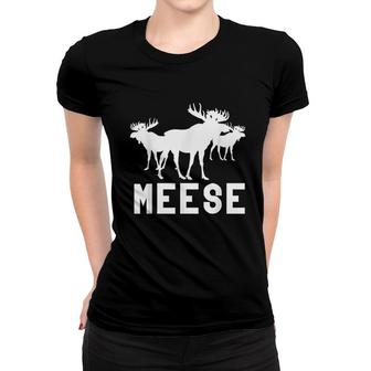 Meese Antlers Love Funny Moose Women T-shirt | Mazezy