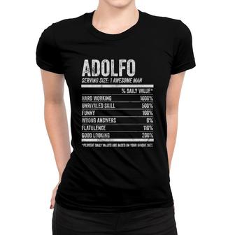 Mens Adolfo Nutrition Personalized Name Name Facts Women T-shirt | Mazezy