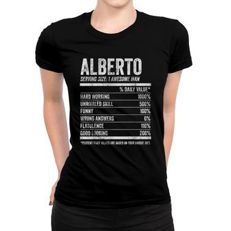 Mens Alberto Nutrition Personalized Name Name Facts Women T-shirt | Mazezy