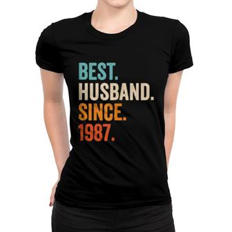 Mens Best Husband Since 1987 34Th Wedding Anniversary 34 Years Women T-shirt | Mazezy