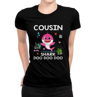Mens Cousin Shark Funny Mothers Day Gift For Kids Womens Women T-shirt | Mazezy