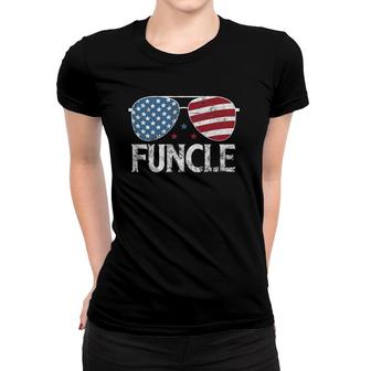 Mens Funcle Sunglasses Usa American Flag 4Th Of July Uncle Women T-shirt | Mazezy UK