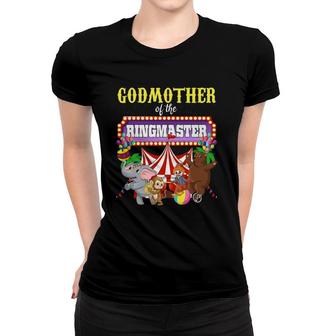 Mens Godmother Of The Birthday Ringmaster Kids Circus Party Women T-shirt | Mazezy