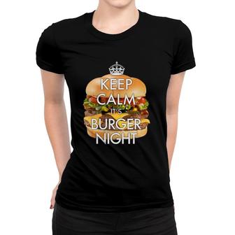 Mens Keep Calm It's Burger Night Novelty Soft Touch Women T-shirt