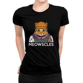 Meowscles Muscles Gym Sport Fitness Lifting Kitty Cat Lover Women T-shirt | Mazezy