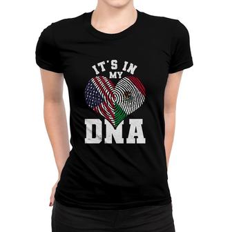 Mexican American Dna Fingerprint Heart Gift Usa Mexico Women T-shirt | Mazezy