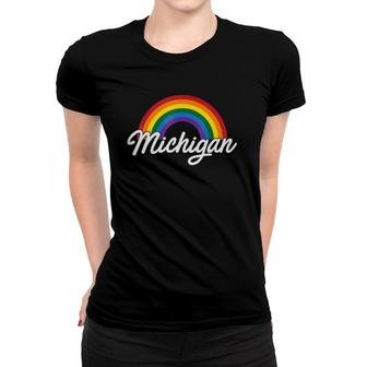 Michigan Pride Gay Pride Gay Flag Women T-shirt | Mazezy DE