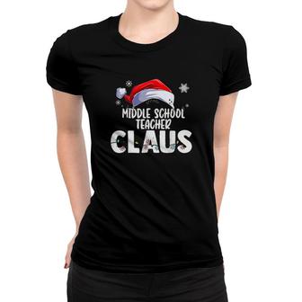 Middle School Teacher Santa Claus Christmas Matching Costume Women T-shirt | Mazezy