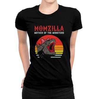 Momzilla Mother Of Monsters Ribbon Retro Mama Step Mom Gift Women T-shirt | Mazezy