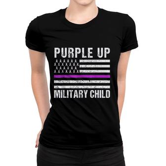 Month Of The Military Child Purple Up For Military Kids Graphic Women T-shirt - Seseable