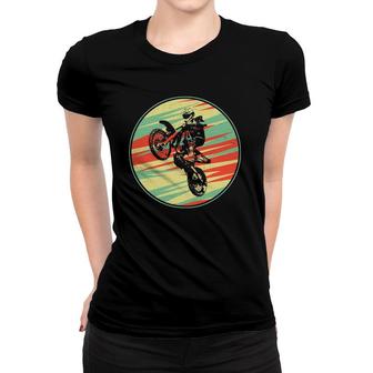 Motocross Dirt Bike Retro Vintage 70S Silhouette Gift Women T-shirt | Mazezy