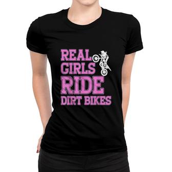 Motorcycle Motocross Girl Dirt Bike Women T-shirt | Mazezy