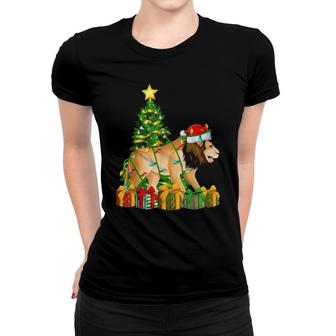Mountain Lion Lighting Xmas Tree Mountain Lion Christmas Women T-shirt | Mazezy