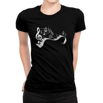 Music Notes Keyboard Pianist Classical Musician Piano Women T-shirt | Mazezy