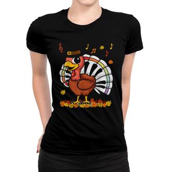 Music Piano Teachers Music Turkey Costume Happy Thanksgiving Women T-shirt | Mazezy