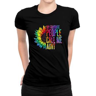 My Favorite People Call Me Aunt Sunflower Tie Dye Mother Day Women T-shirt | Mazezy