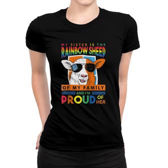My Sister Is The Rainbow Sheep - Funny Lgbt Raglan Baseball Tee Women T-shirt | Mazezy