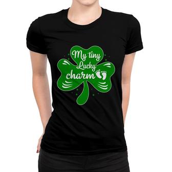 My Tiny Lucky Charm Funny Pregnancy Announcement Mother To Be 1St Mom New Parent New Dad Mom Baby Women T-shirt - Thegiftio UK