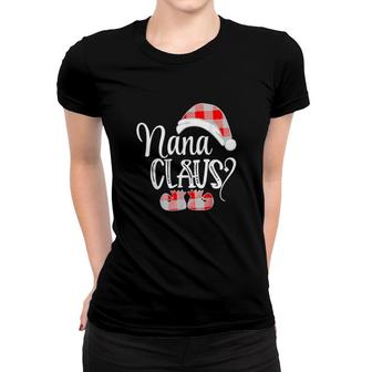 Nana Claus Grandkids Christmas Grandma Santa Hat Women T-shirt | Mazezy