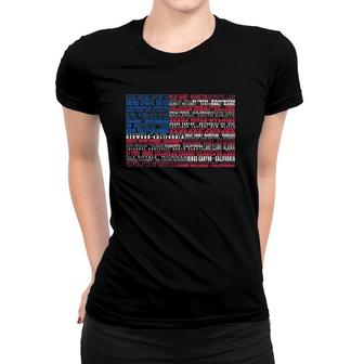 National Parks Of America Us Flag Word Cloud Women T-shirt | Mazezy