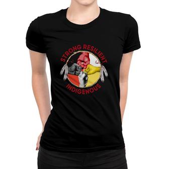 Native American Strong Resilient Indigeous Medicine Wheel Symbol Fist Bump Women T-shirt | Mazezy