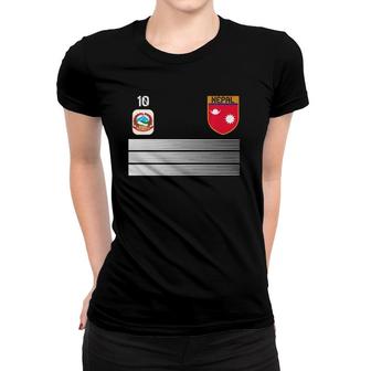 Nepal Football Jersey Number 10 Soccer Women T-shirt - Thegiftio UK