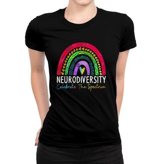 Neurodiversity Autism Spectrum Asd Adhd Rainbow Boho Women T-shirt | Mazezy