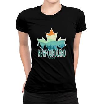 Newfoundland Canada Maple Leaf Women T-shirt | Mazezy
