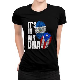 Nicaraguan And Puerto Rican Dna Flag Heritage Gift Women T-shirt | Mazezy