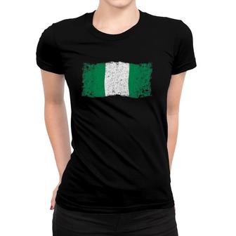 Nigeria Nigerian Vintage National Flag Retro Women T-shirt | Mazezy
